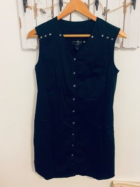 Alexander McQueen for target Sleeveless Black Button-Front  Dress Stud Detailing
